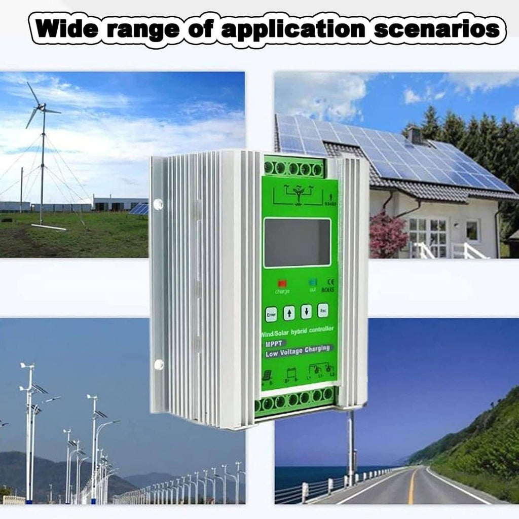 Solar Charge Controller with Lcd Screen,Mppt Wind-Solar Hybrid Controller,Boost Charge Regulator,Wind Generator,Battery off Grid Controller,48V-3000W