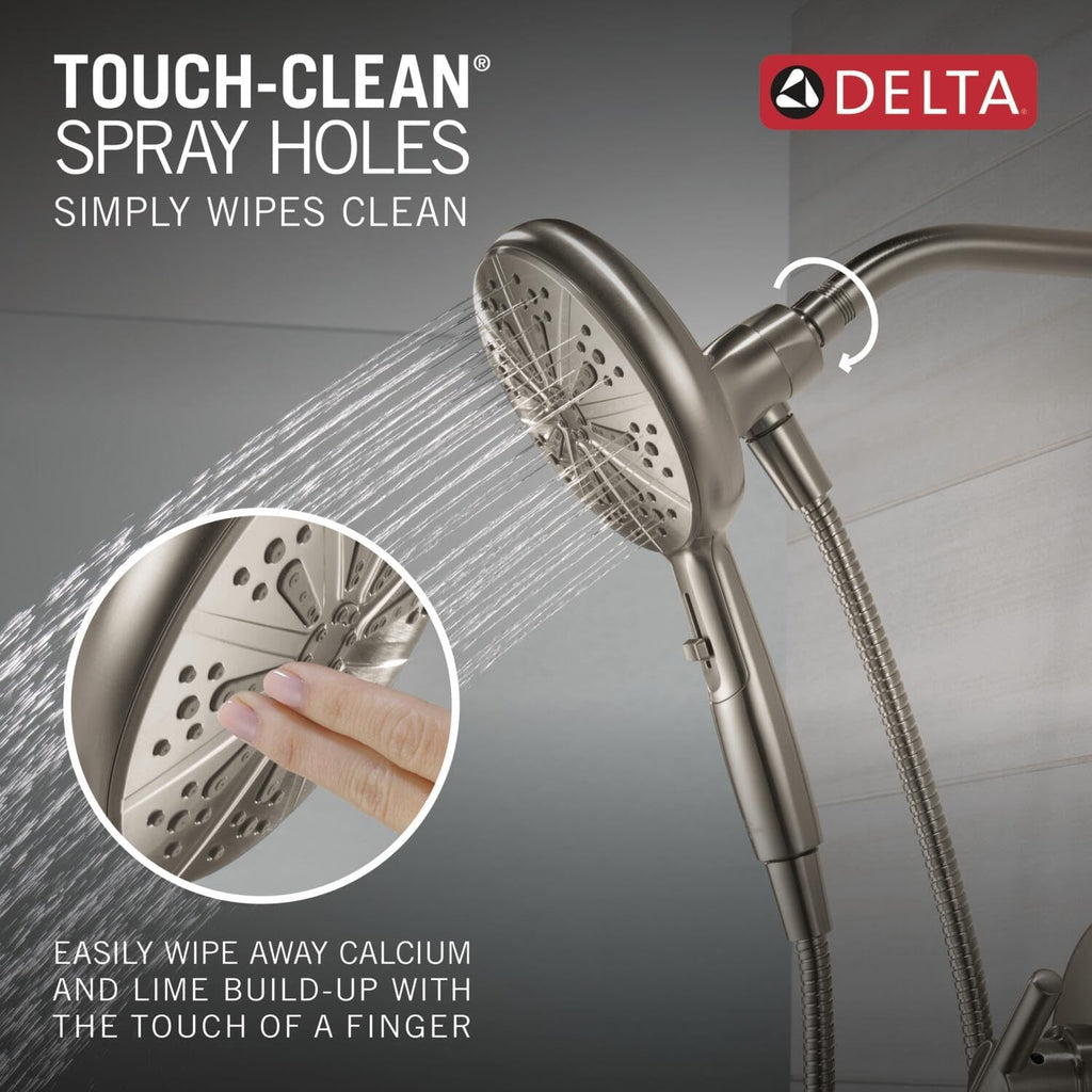 Delta Nicoli 14 Series Brushed Nickel Bathtub Shower Faucet Set with Handheld Shower Head, Valve Trim Kit, Stainless 144749-SS-HS (Valve Included)