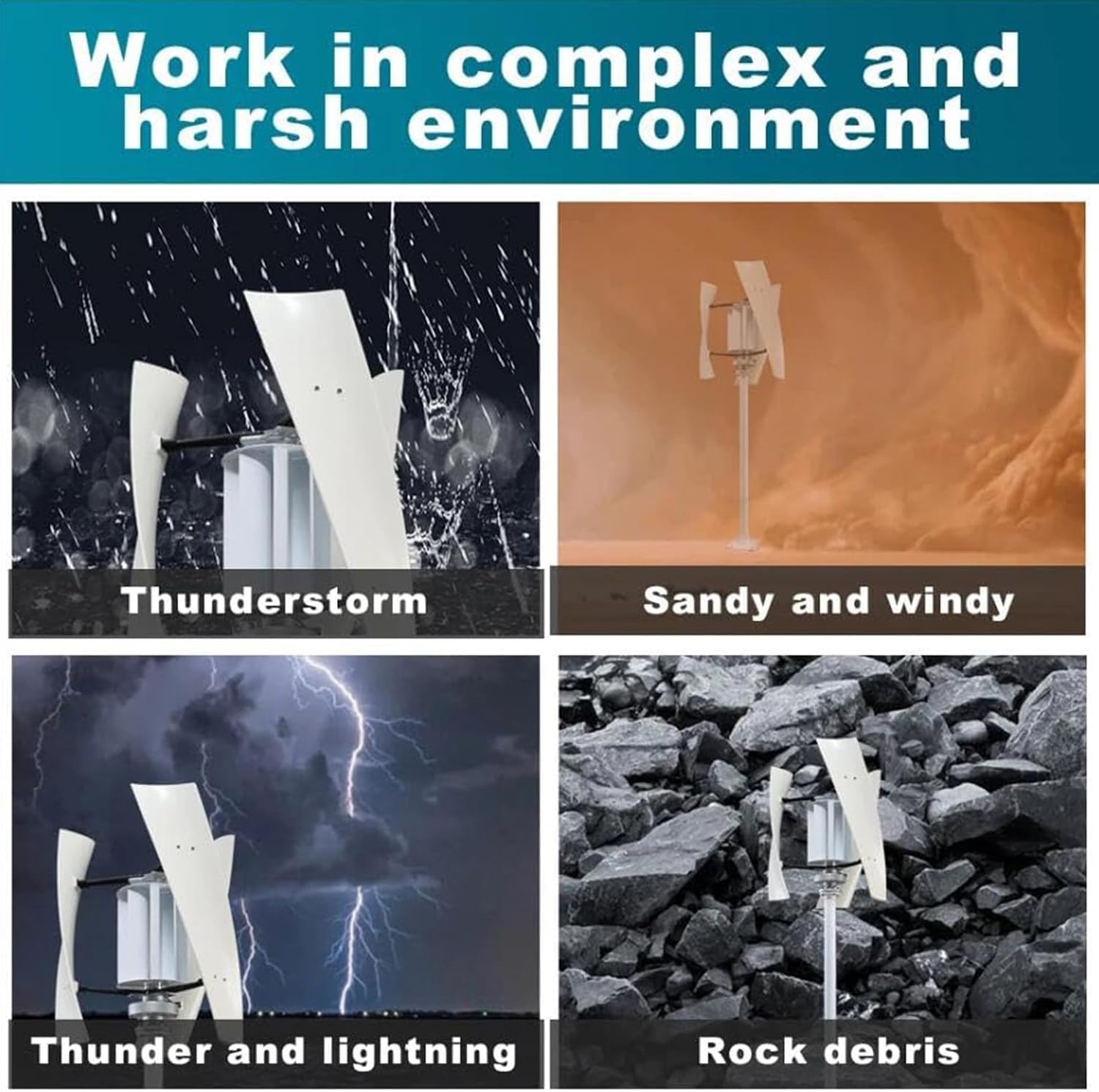 3000W Vertical Wind Turbine Generator Kit - Efficient Renewable Energy for Low Wind Speeds (2M/S) - Wind-Solar Hybrid Power System, 24V Eco-Friendly Solution