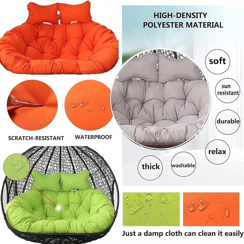Swing Hanging Chair Cushion Egg Chair Cushion Thicken Hanging Basket Egg Chair Waterproof Heavy Duty Swing Chair Cover Seat Cushion for Garden Outdoor Indoor Patio(11,120CM)