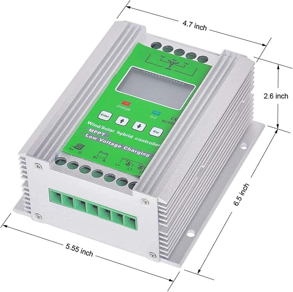 Hybrid Controller,12v/24v/48v Regulator Mppt Wind Solar Hybrid Boost Controller,Wind Turbine Generator,Wind Solar Blending Controller,12V-6000W