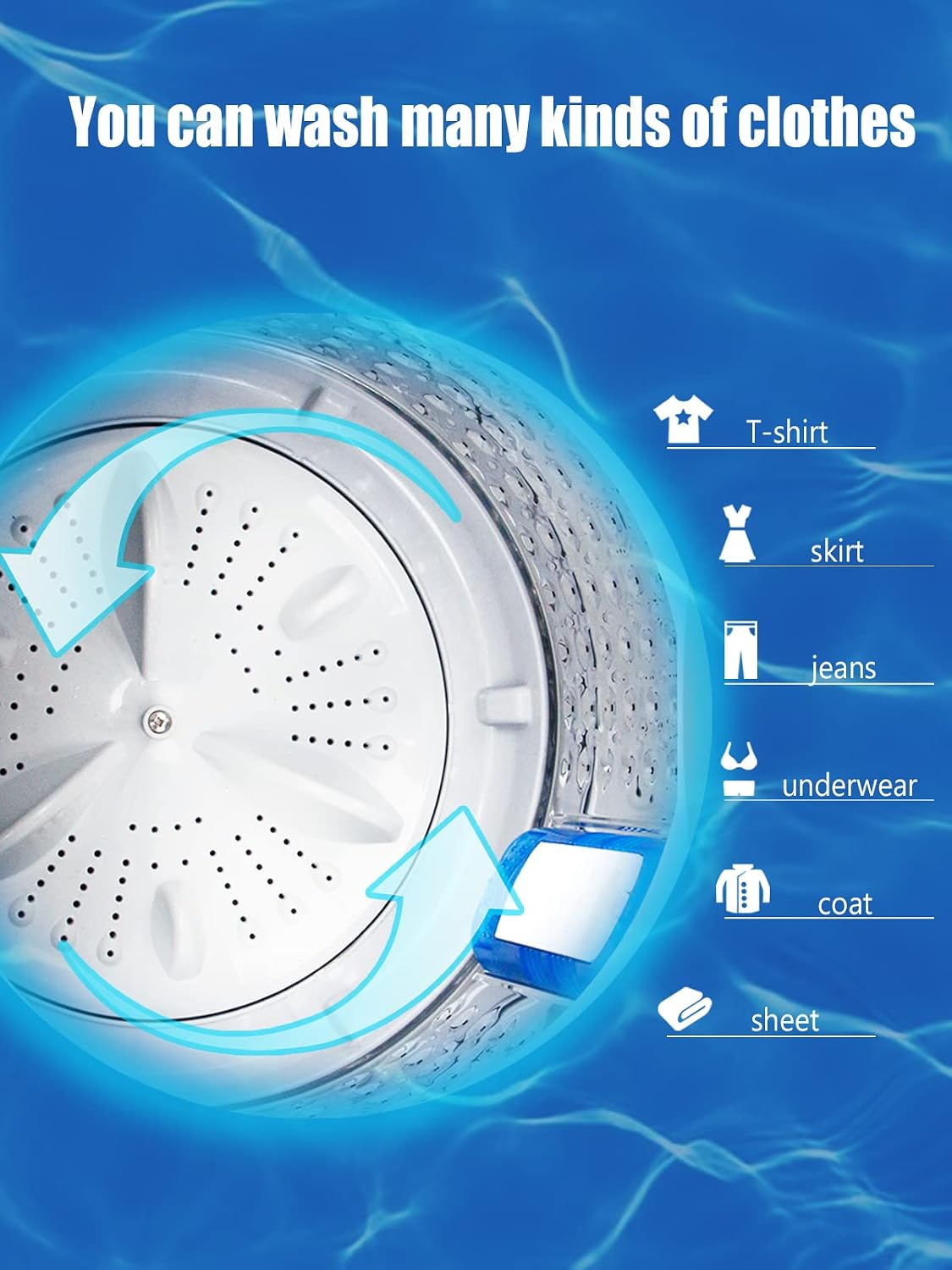 KRIB BLING Full-Automatic Washing Machine with Drain Pump, 17.7 lbs Compact Washer, 10 Wash Program & 8 Water Level, Ideal for Apartment, Dorm, RV, GREY (KB02-GREY6)