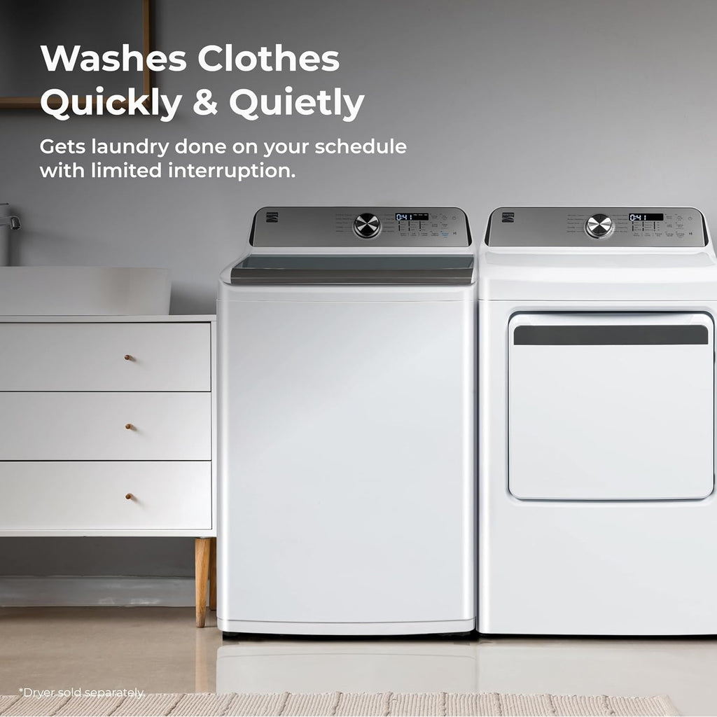 Kenmore 4.4 cu. ft. Top Load Washer with Triple Action Agitator for Tough Dirt & Stains - Reduce Laundry Time with Accela Wash & Express Wash - LED - White