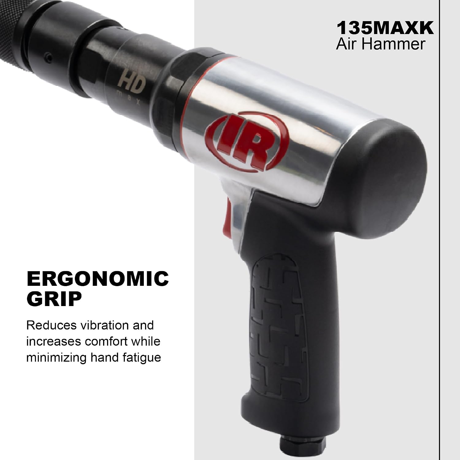 Ingersoll Rand 135MAXK Vibration Reduced Quick-Change Air Hammer 5-Piece Chisel Set, 2,600 BPM, 3' Stroke, Round Shank
