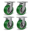 5x2 Heavy Duty Casters -Polyurethane on Aluminum Caster Wheel, Casters Set of 4 Heavy Duty with up to 4000LB Capacity- Widely Used in Tool Box,Workshop,Garage (2 Swivel &2 Rigid)