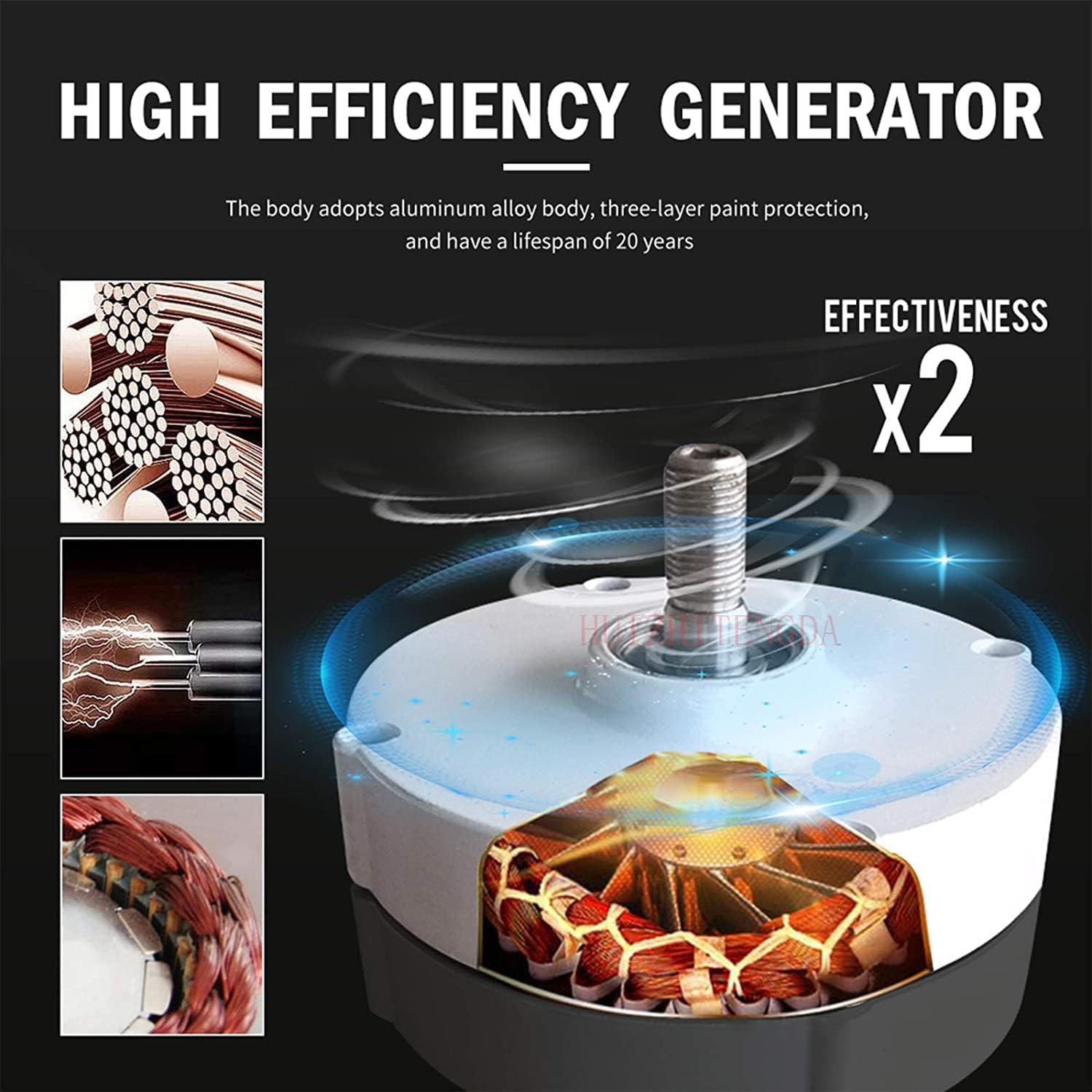 48V Low Noise Vertical Wind Turbine Generator,3000W with Controller 3 Blades Vertical Wind Turbine Generator for Home Farm Street Use(12V/24V),220v
