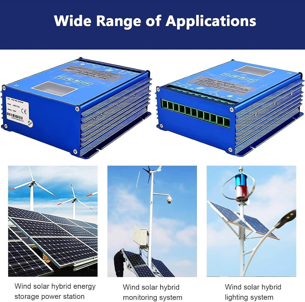 1500W-3000W Wind Solar Hybrid System MPPT Charge Controller with Dump Load Wind Turbine Generator Solar Panel 12V 24V 48V Auto Regulator,220v