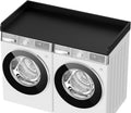 Washer Dryer Countertop, 27.5' D x 54' W Washer and Dryer Topper Covers with Edge Rails, Wood Laundry Room Countertop Shelves for Laundry Room Organization and Storage (Black)