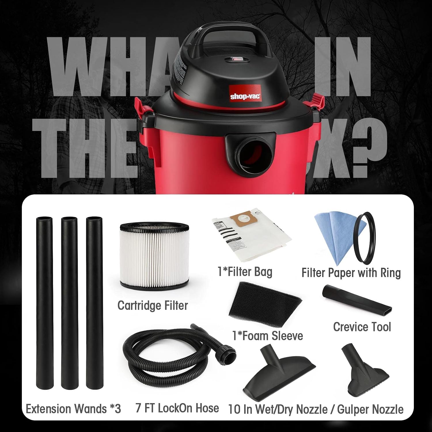 Shop-Vac 6 Gallon 3.0 Peak HP Wet Dry Vacuum, 3 in 1 Function Heavy-Duty Shop Vacuum with Filters, Attachments, Ideal for Home, Jobsite, Garage, Car & Workshop. 5971636