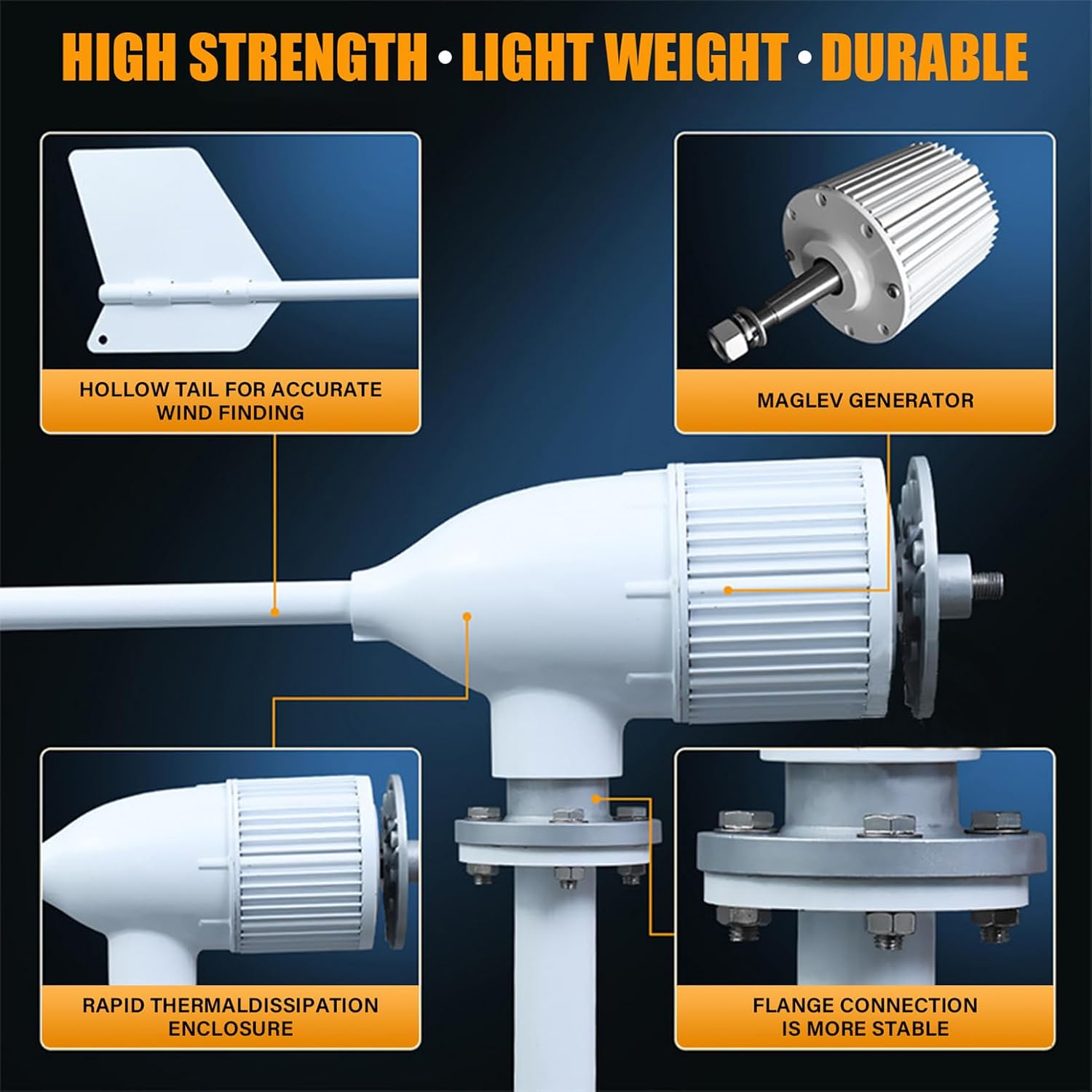 Wind Turbine Generator 3000W High-Power Wind Turbines 48V / 96V Wind Generator Kit with Controller and 3 Blades, Wind Power Generator for Domestic Use, Industry, Ships, Streets, Farms,96v