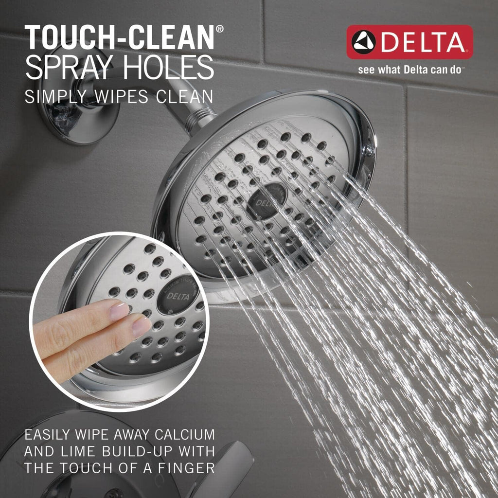 Delta Woodhurst 14 Series Bathtub and Shower Faucet Set, Chrome Shower Head and Handle Set, Valve Trim Kit, Chrome T14432 (Valve Not Included)