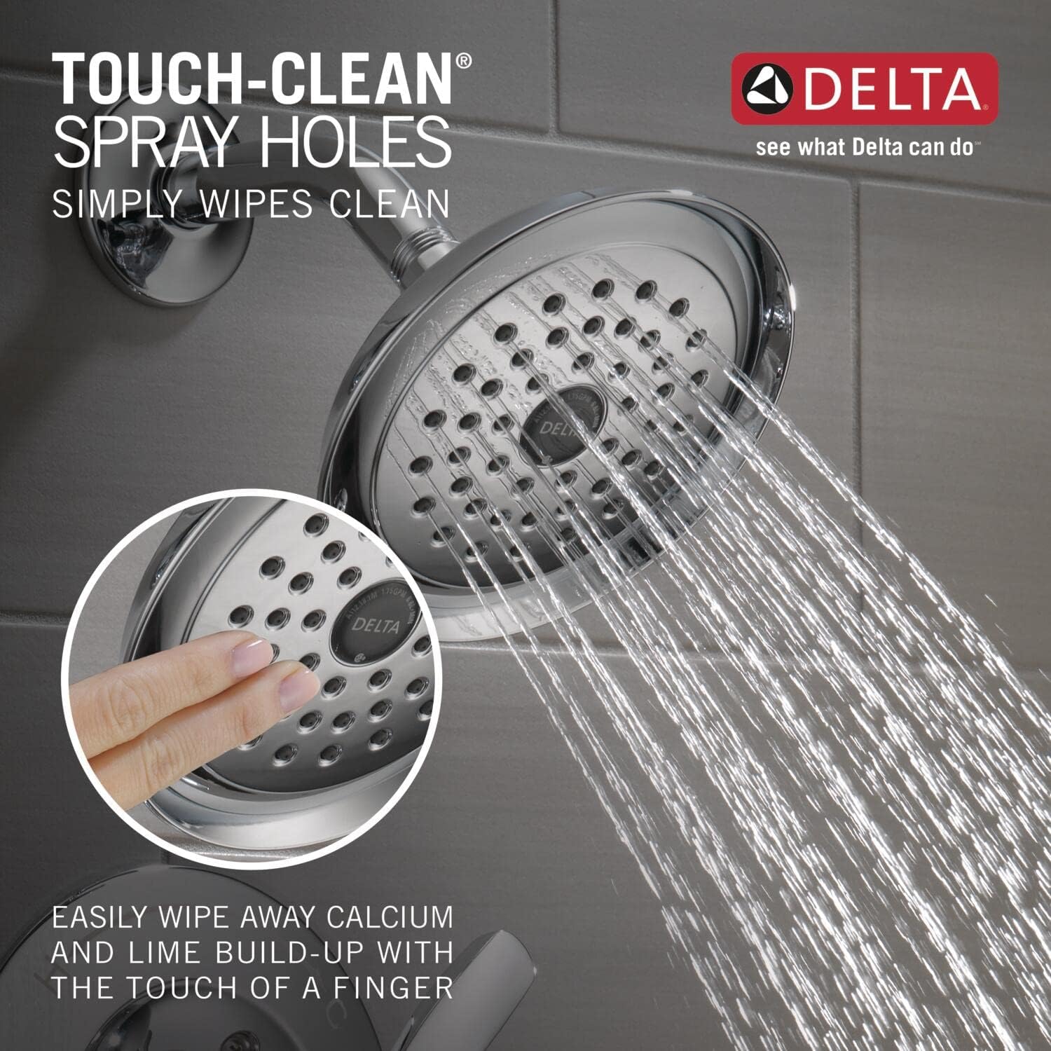 Delta Woodhurst 14 Series Bathtub and Shower Faucet Set, Chrome Shower Head and Handle Set, Valve Trim Kit, Chrome T14432 (Valve Not Included)