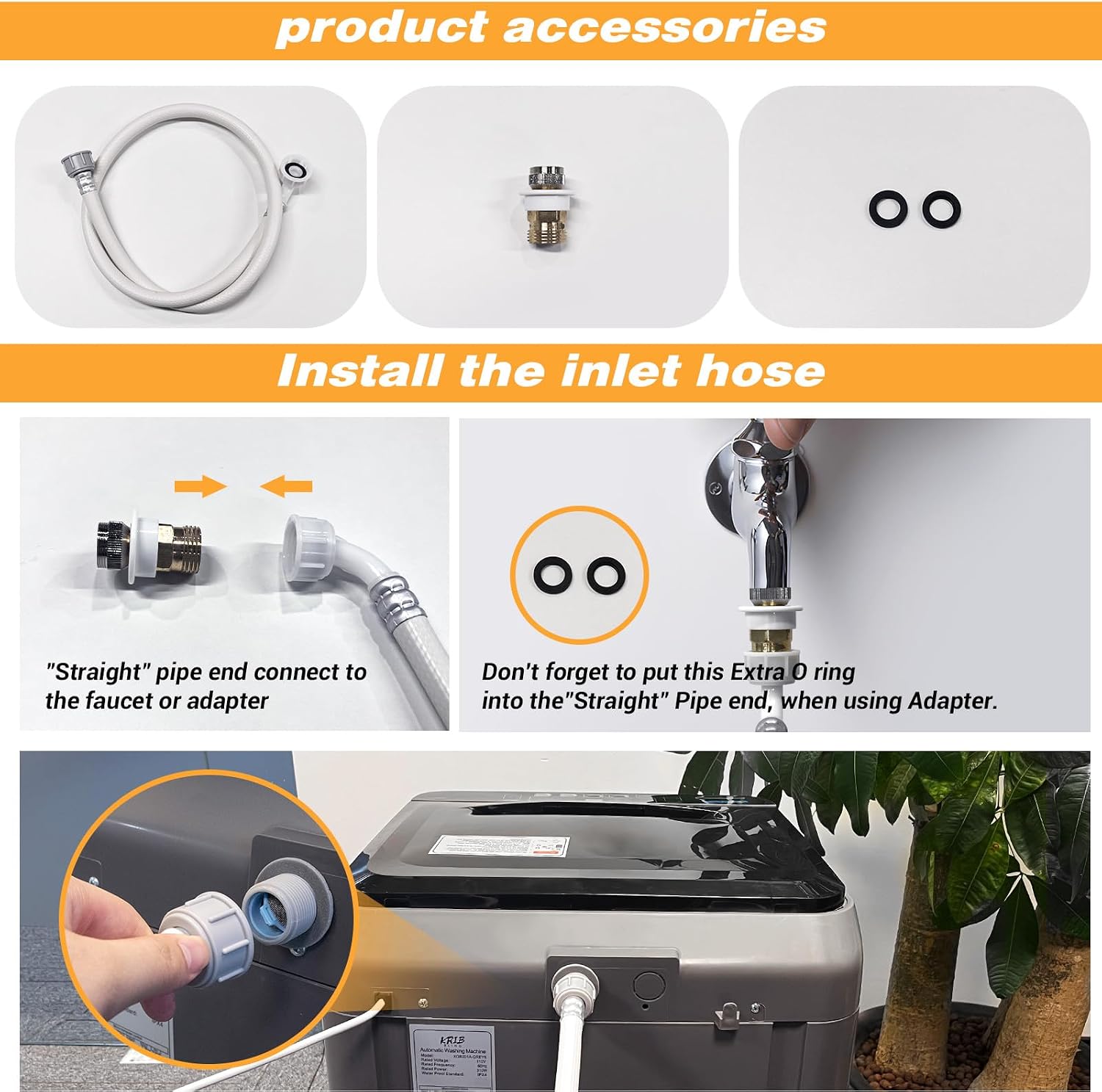 Portable Washing Machine, 17.7lbs Full-Automatic Small Washing Machine for Apartment, 10 Wash Programs with Drain Hose Dorm Size Portable Washer for RV, Home, College, Grey