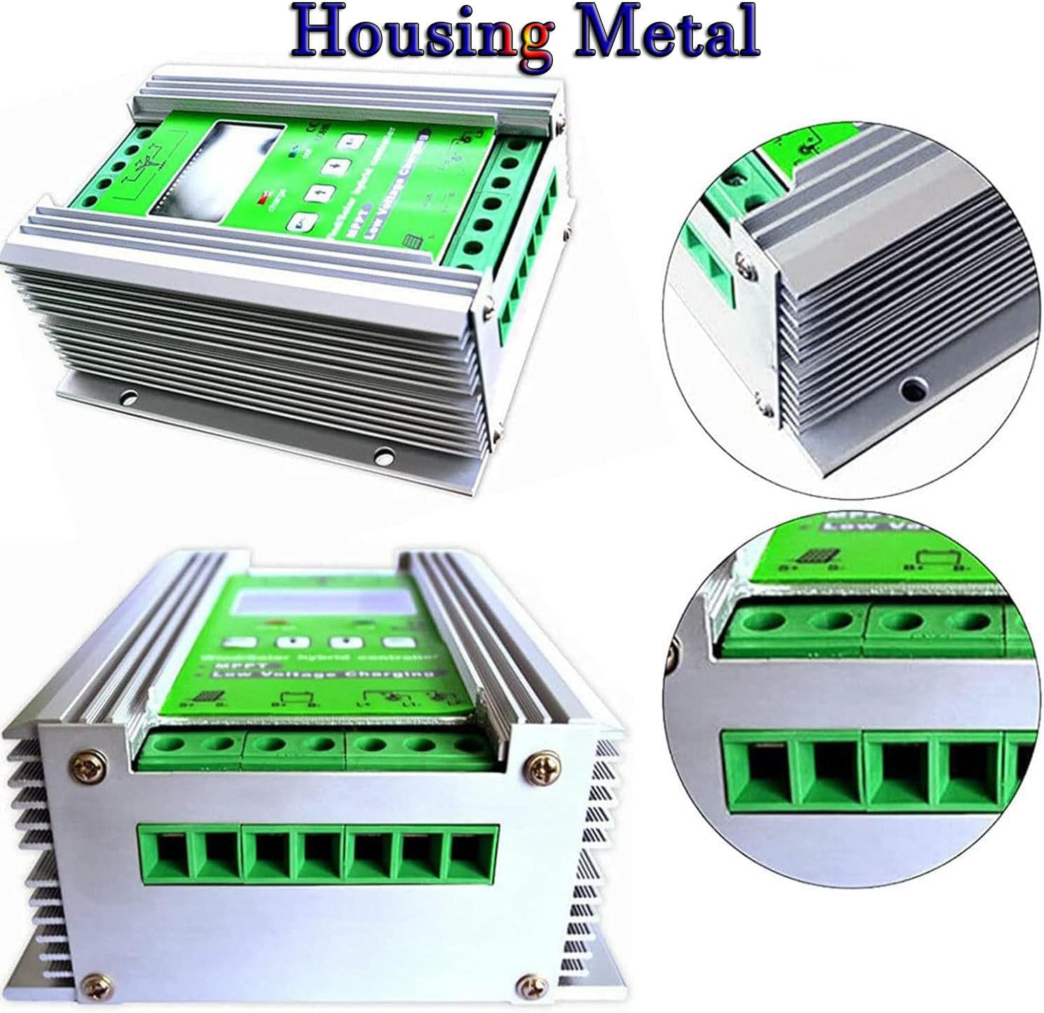 Solar Charge Controller with LCD Screen,Mppt Wind-Solar Hybrid Controller,Boost Charge Regulator,12/24/48V Wind Generator 24V-8000W