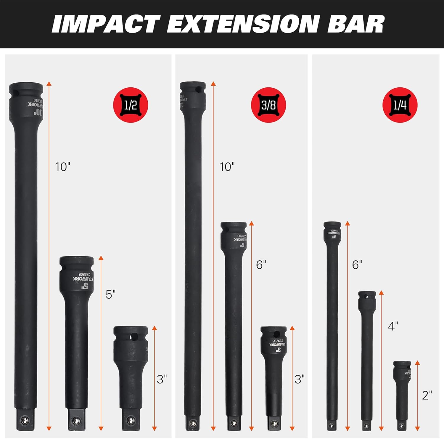 STARWORK TRUE MECHANIC 153-Piece 1/4', 3/8', 1/2' Drive Master Impact Socket Set, Professional, SAE/Metric