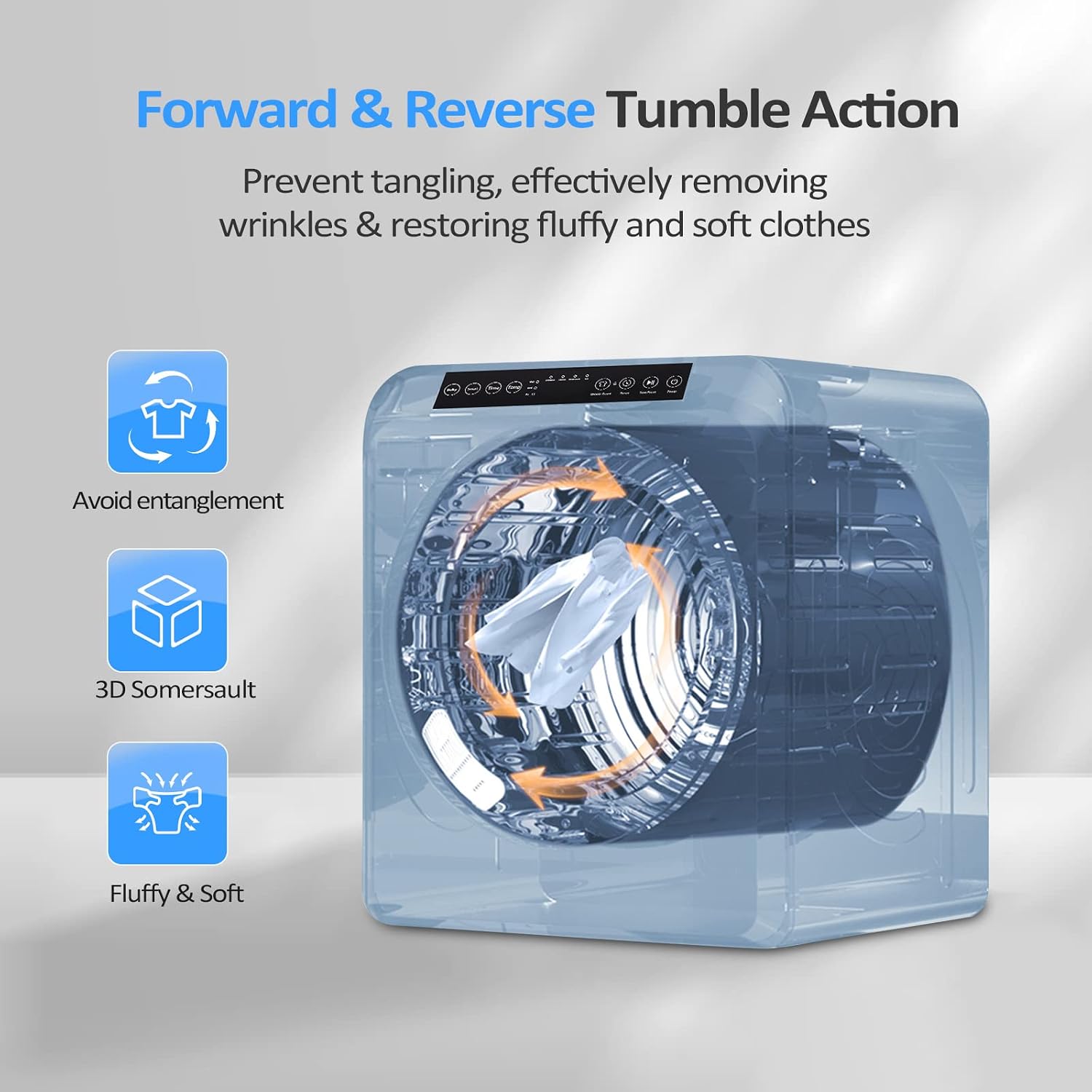 ROVSUN 3.5CuFt Portable Clothes Dryer and 25LBS Full-Automatic Washing Machine Set, Compact Laundry Washer and Dryer Combo Set with Stainless Steel Inner Tub for Apartment, Home