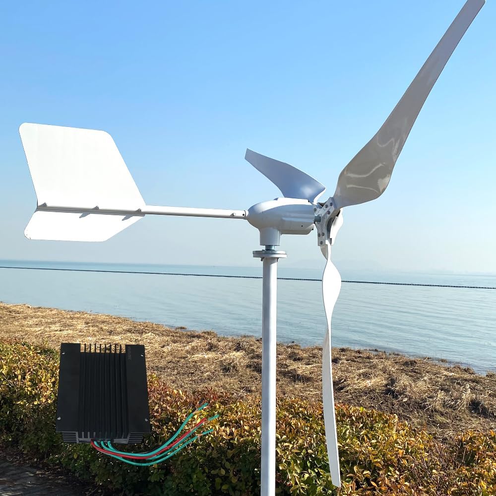 3KW Wind Turbine Generator Kit 3000W 48V with 3 Blades with MPPT Charge Controller Wind Power Generator Windmill for Hybrid Solar Wind System