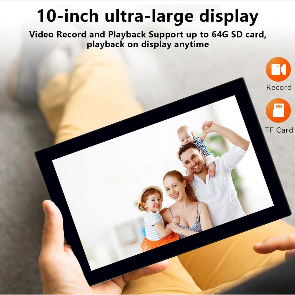 Intercoms Wireless for Home, Video intercom System for Home,1080P doorbell Camera, Smart Video Doorbell with 10-inch Monitor, Video Intercom Two-Way Audio, Tuya App, Night Vision (Silvery)