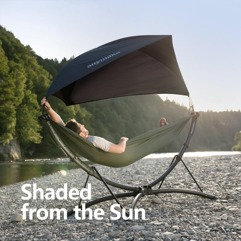 anymaka Set Up in 3 Seconds Adjustable Portable Aluminum Alloy Hammock Stand for Outside with Chair Mode & Lounge Mode up to 105''