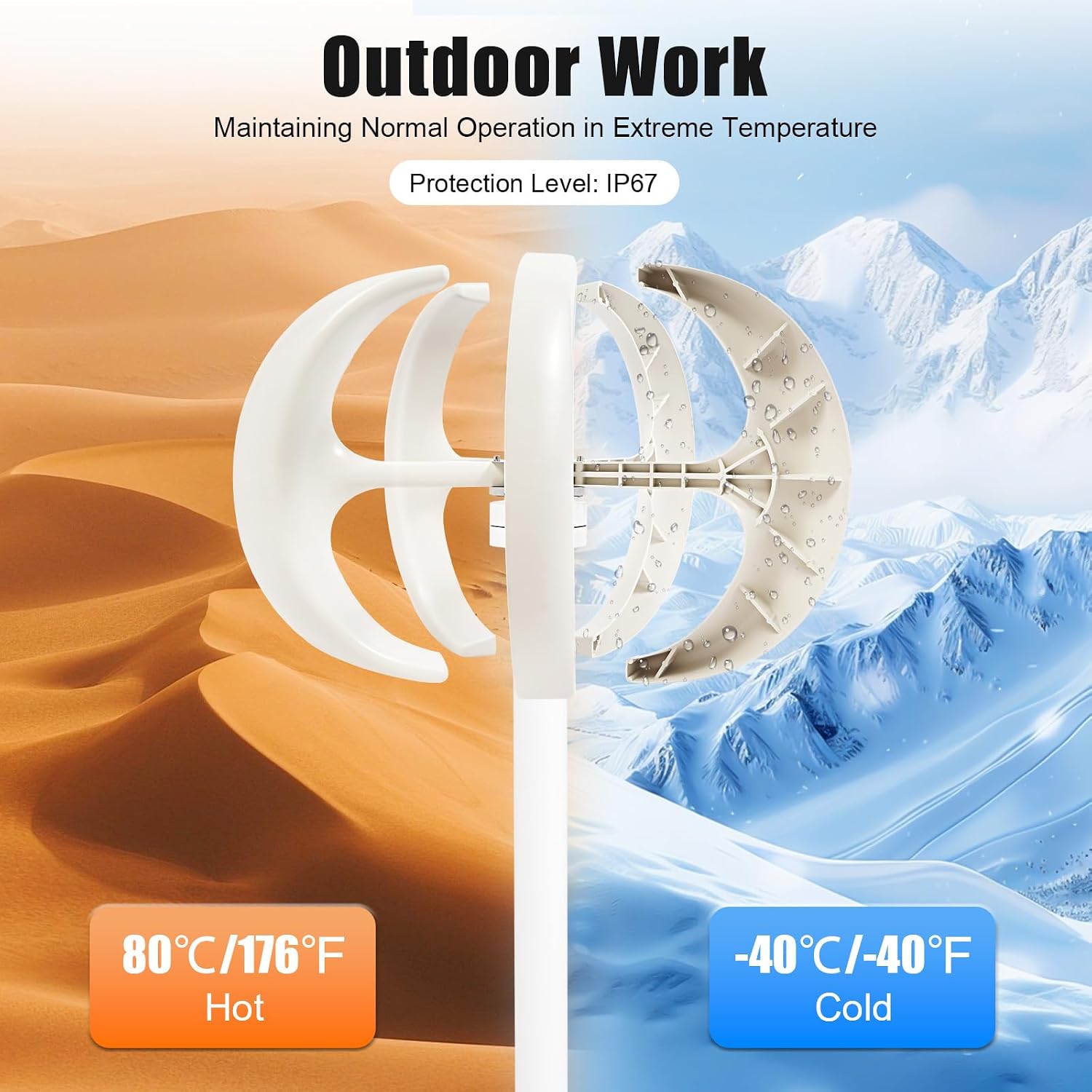 Wind Turbine Generator, 5 Blades Charger Controller 12V Kit, 600W Vertical Lantern Wind Turbine Generator