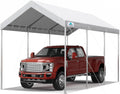 ADVANCE OUTDOOR 10x20 ft Heavy Duty Carport Potable Car Canopy Garage Party Tent Boat Shelter, Adjustable Height from 9.5 ft to 11 ft, White