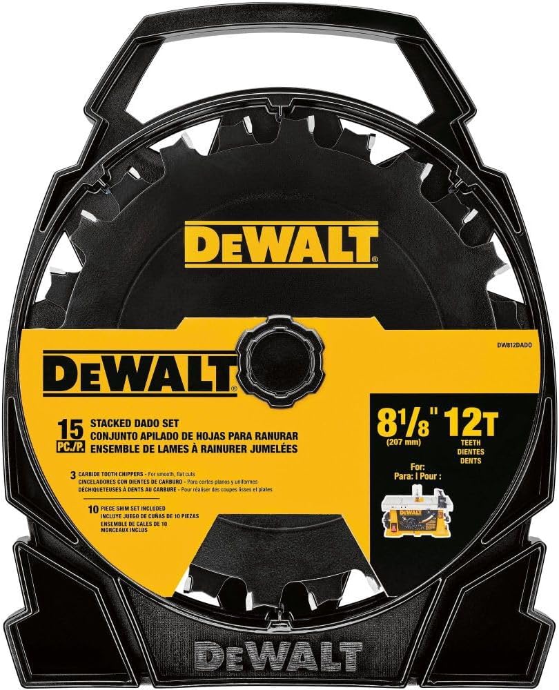 DEWALT Stacked Dado Saw Blade 8 Inch 12 Tooth (DW812DADO)