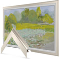 German Silver Scoop 85' Alloy Deco TV Frame - Compatible ONLY with Samsung The Frame TV and Pro TVs (Fits 2021-2026, LS03A, LS03B,LS03C,LS03D,LS03FA,LS03FW)
