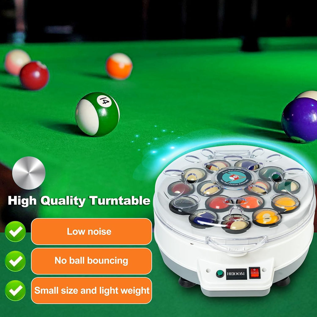 Pool Ball Cleaner Pool Ball Polishing Cleaning Machine Billiard Ball Cleaner Electronic Pool Balls Polishing for 16 Billiard and Snooker Balls 110V 180V