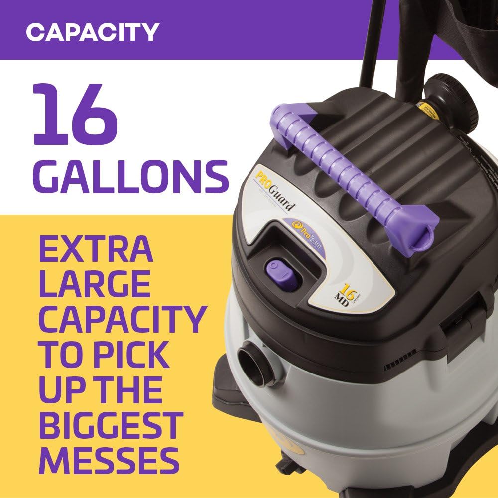ProTeam Wet Dry Vacuums, ProGuard 16 MD, 16-Gallon Commercial Wet Dry Vacuum Cleaner with Tool Kit