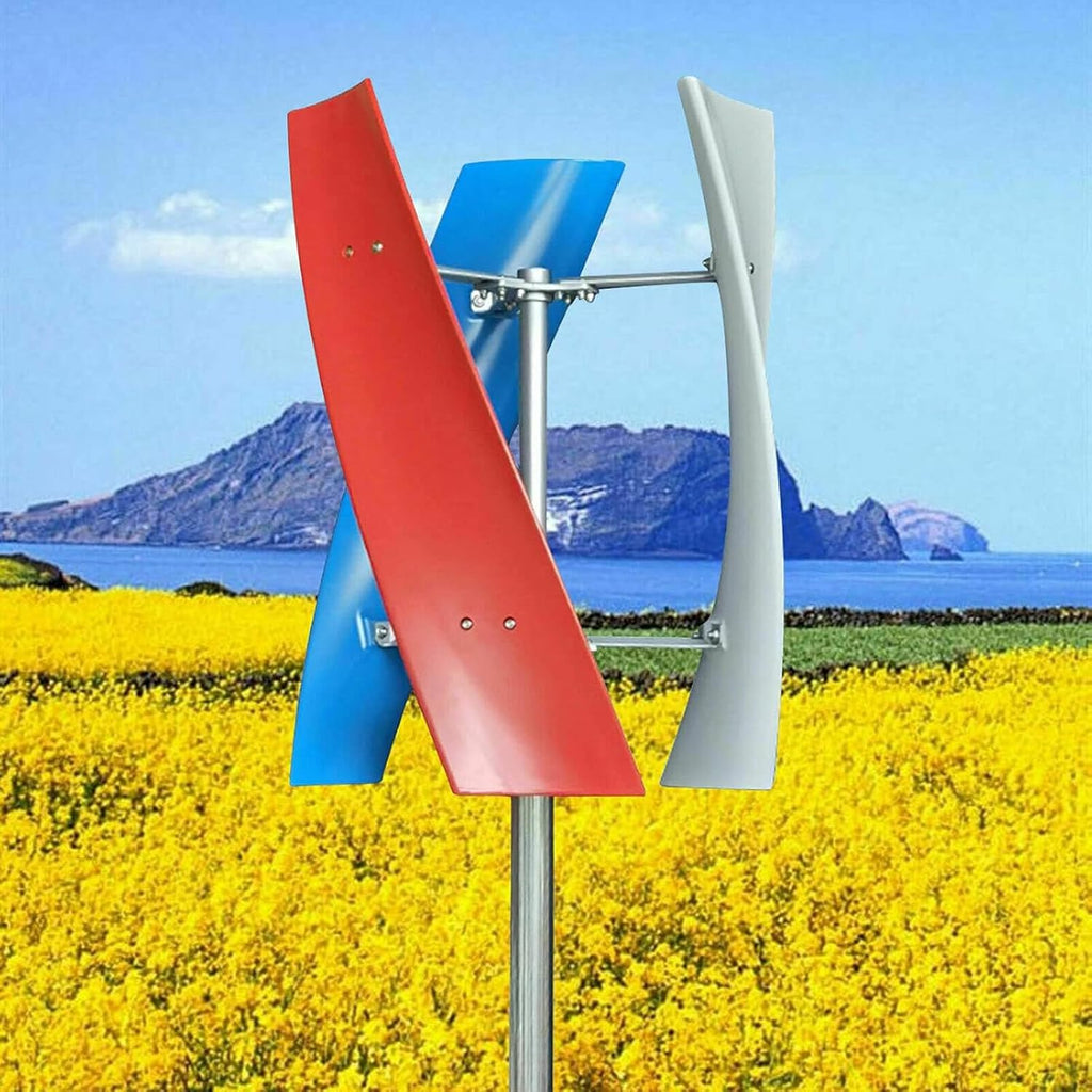 3000W Wind Turbine Generator with MPPT Controller, 3-Blade Vertical Axis Design, Ideal for Boats & Street Lighting, Hybrid Wind Solar Power System, 12V Electricity Production