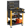 3 Tier Heavy Duty Rolling Tool Cart with Lockable Drawers & Nail Plates, 1000LBS Load Capacity Utility Cart on Wheels for Workshop, Warehouse, Garage, Shop, School & Garden
