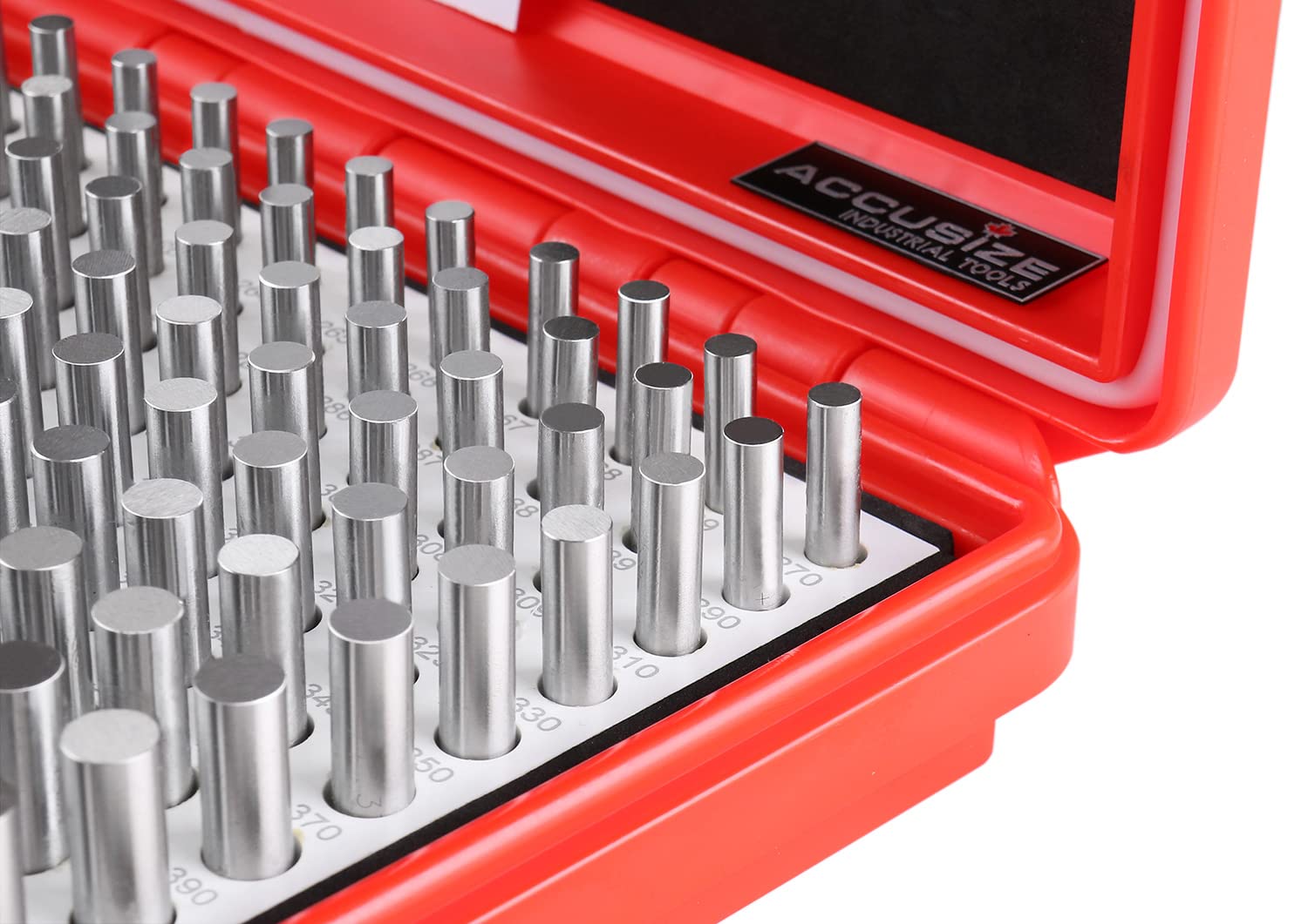 Accusize Industrial Tools 0.251''-0.500'', 250 Pc/Set Steel Plug Pin Gage Set, Minus, Class Zz, M2(-)