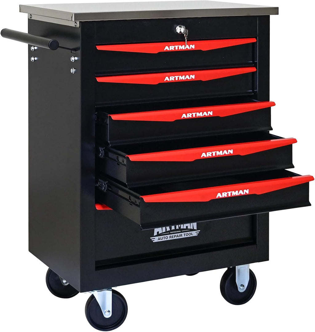 Campfun Tool Chest with Wheels 6 Drawers Rolling Tool Box, Metal Tool Cart with Extra 7 Tool Storage Boxes, Tool Chest Workbench Tool Storage Cabinet for Garage Workshop Warehouse Repair Shop
