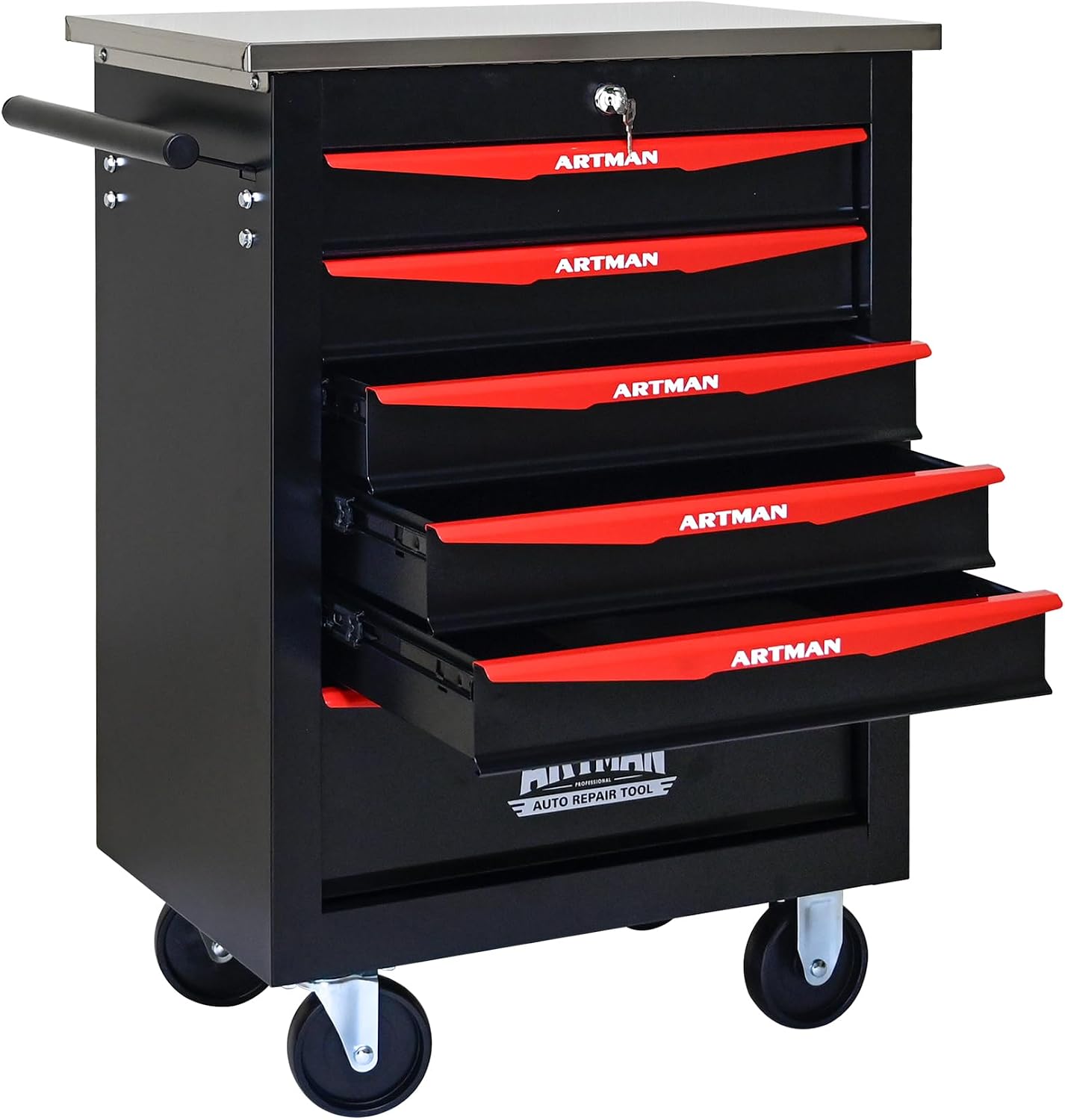 Campfun Tool Chest with Wheels 6 Drawers Rolling Tool Box, Metal Tool Cart with Extra 7 Tool Storage Boxes, Tool Chest Workbench Tool Storage Cabinet for Garage Workshop Warehouse Repair Shop