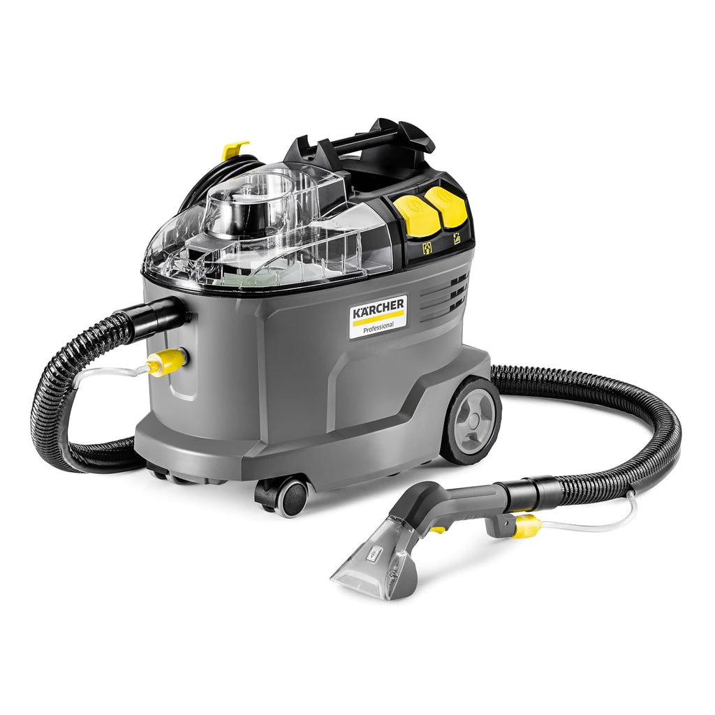 Kärcher Puzzi 8/1 C Commercial Carpet Extractor 12.5 PSI - Spot Cleaner, Stain Remover, Area Rugs, Car and Auto Detailing, Carpet and Upholstery Cleaner - Onboard Accessory Storage - 3.9 Gallon Tank