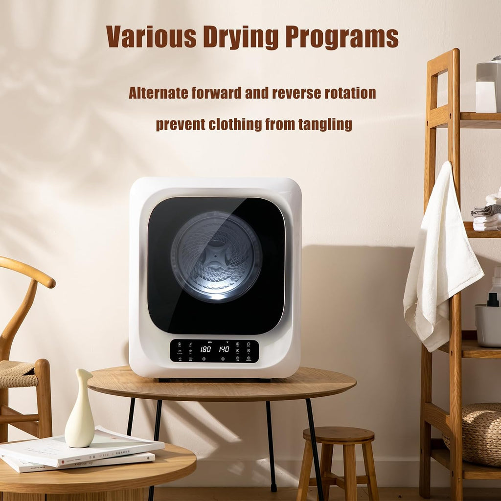 Auertech 12lbs Portable Dryer for Apartment Laundry, Portable Clothes Dryer with 6 Drying Modes, LED Control Panel, Stainless Tub, Mini Compact Dryer for Apartment, RVs, Dorms