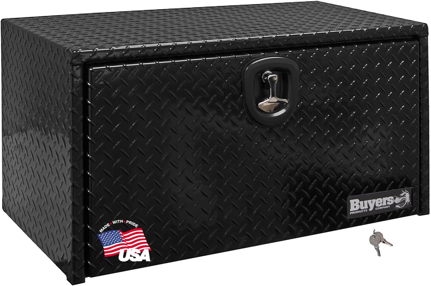 Buyers Products 1725101 Black Diamond Tread Aluminum Underbody Truck Tool Box, 18 x 18 x 18 Inch, Made In The USA, Truck Box For Storage & Organization, Durable Job Box for Truck