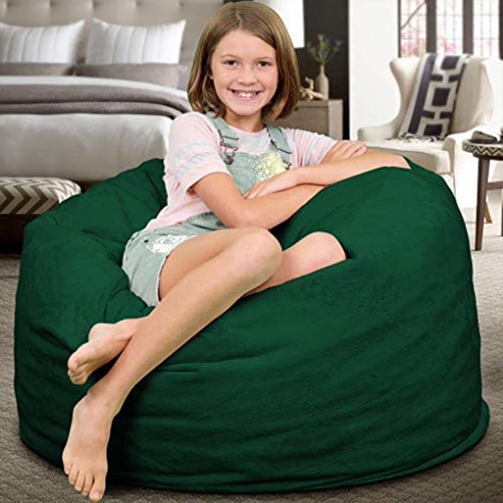 ULTIMATE SACK 3000 3-Foot Bean Bag Chair, Hunter Suede Cover – Oversized Foam Lounger, Floor Seat, Small Sofa, or Couch Bed for Living Area, Gaming Room, or Reading Lounge