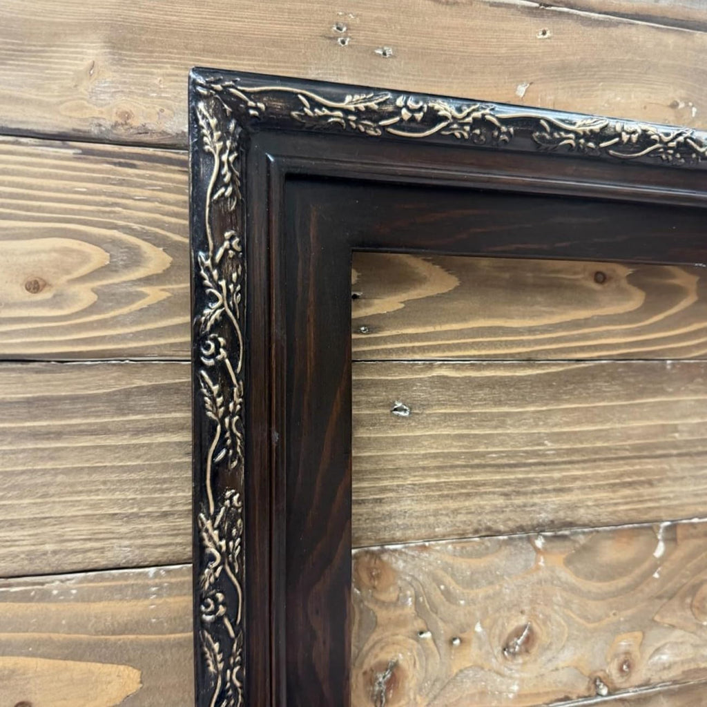32, 43, 50 and 55 inch handmade ornate wood TV Frame for Samsung The Frame TV and Pro Tv. Dark Walnut with Gold trim. (2021-2025 models) (50 INCH)