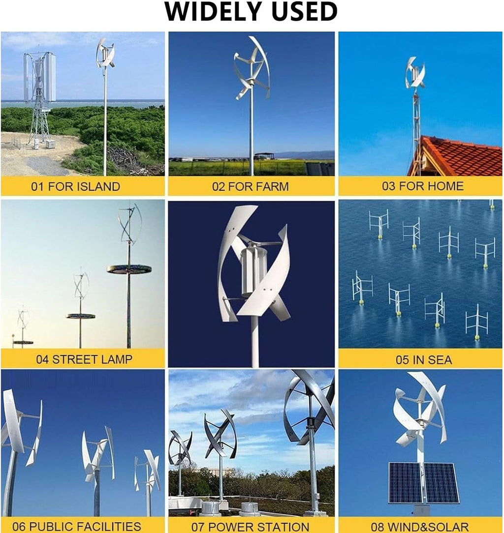 3000W DC Wind Turbine Generator Kit – 3-Blade Vertical Windmill for Marine, RV, Home & Hybrid Solar – Efficient 12V Renewable Energy Solution for Off-Grid Power