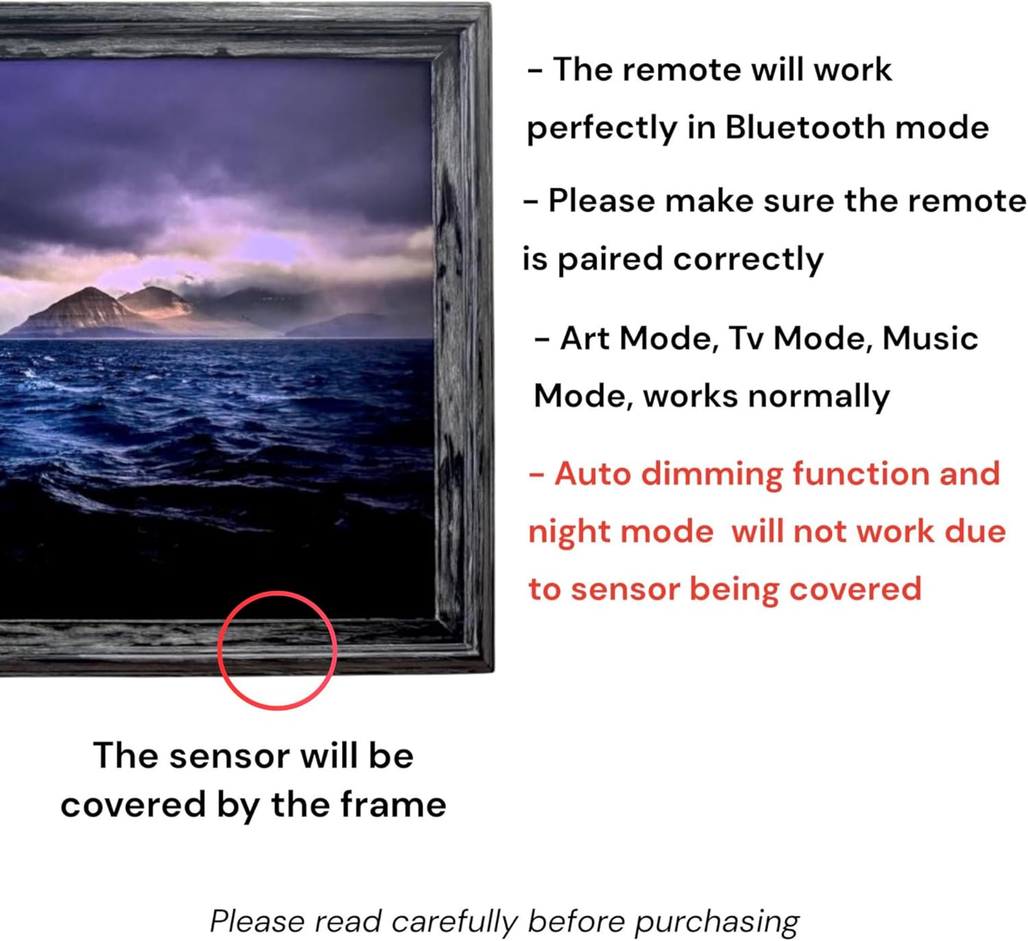 32, 43, 50 & 55 Inch Handmade wood TV Frame for Samsung The Frame TV, Rustic Distressed Black finish (not for use with other models) (50 INCH)
