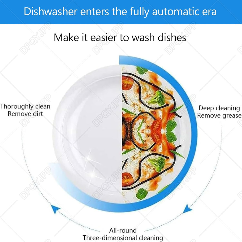 Ultrasonic Dishwasher in Sink, 380W Electric Sink Dish Washing Machine Cleaner with Touch Control, Multifunctional Fruit Vegetables Sink Dishwasher, Installation-Free