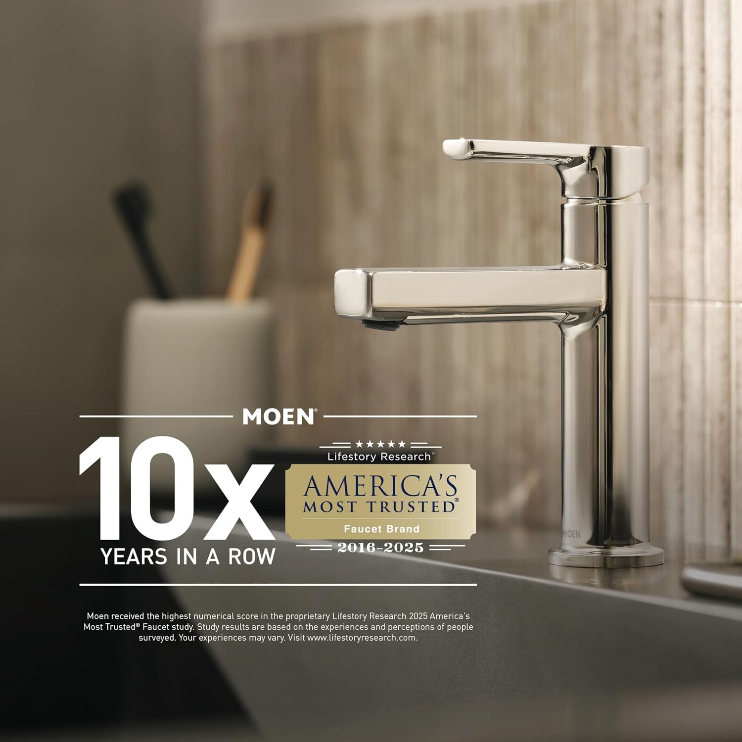 Moen Align Brushed Gold Eco-Performance Pressure Balancing Modern Tub and Shower Trim Kit with Showerhead, Lever Handle, and Tub Spout, Valve Required, T2193EPBG