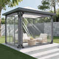 13x17 FT Pavilion Clear Tarp Heavy Duty - Waterproof Transparent Vinyl Cover with Reinforced Edges & Grommets, Tarpaulin for Pavilion, Gazebo, Pergola, Patio Outdoor Roof and Rain Protection