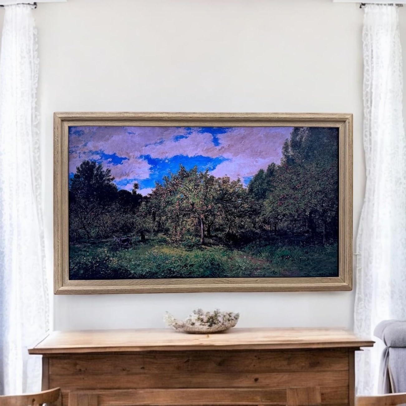 32, 43, 50 & 55 Inch Handmade wood ornate TV Frame for Samsung The Frame TV, Rustic Driftwood finish (not for use with other models) (32 INCH)