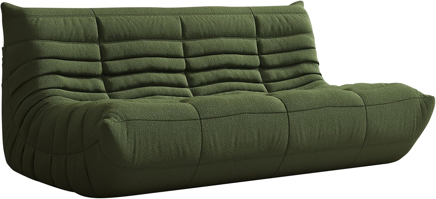 Big Bean Bag Chairs for Adults, 3 Seater Large Floor Sofa (Green)