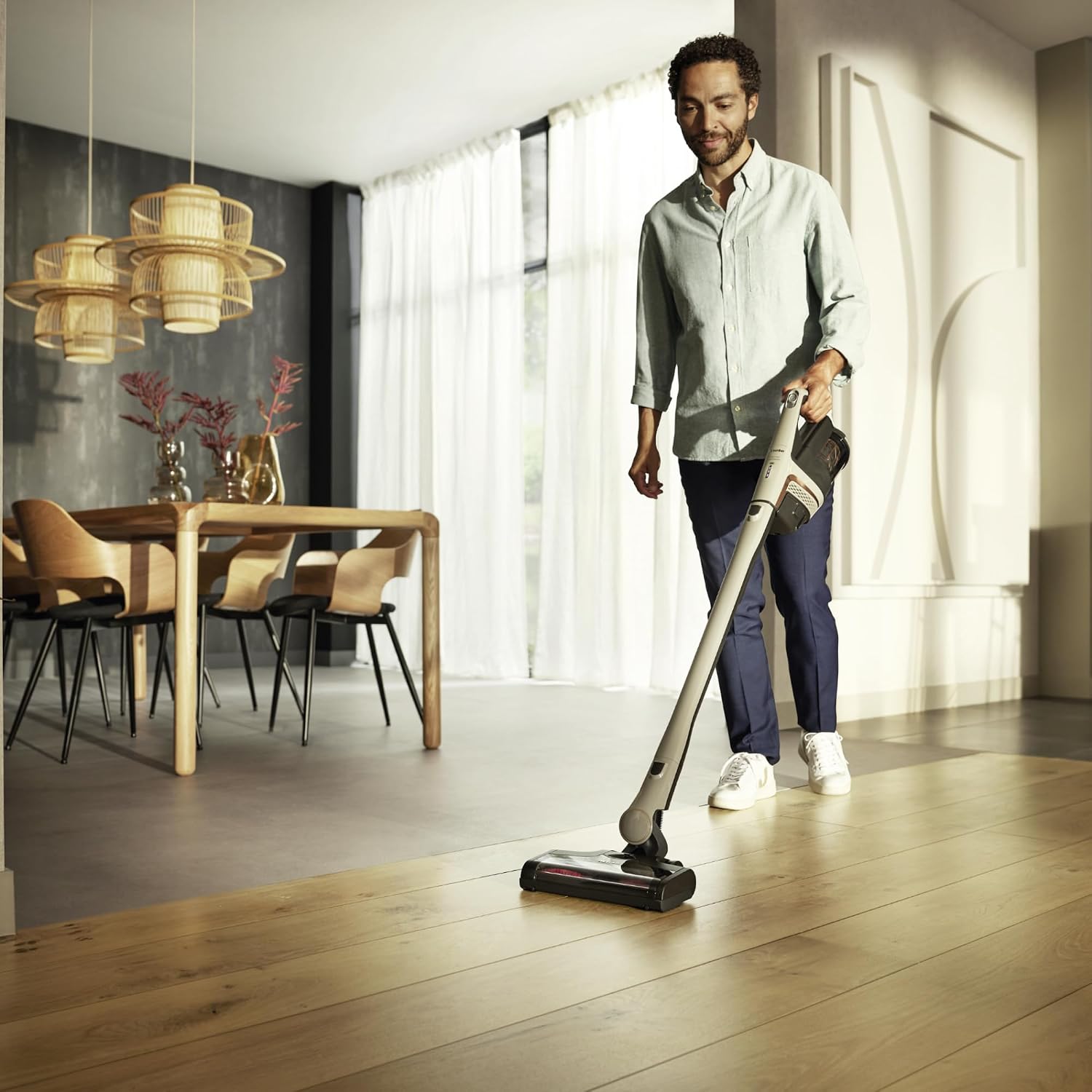 Miele Triflex HX2 Sprinter Vacuum Cleaner,120 min runtime, Cashmere Grey / Rose Gold