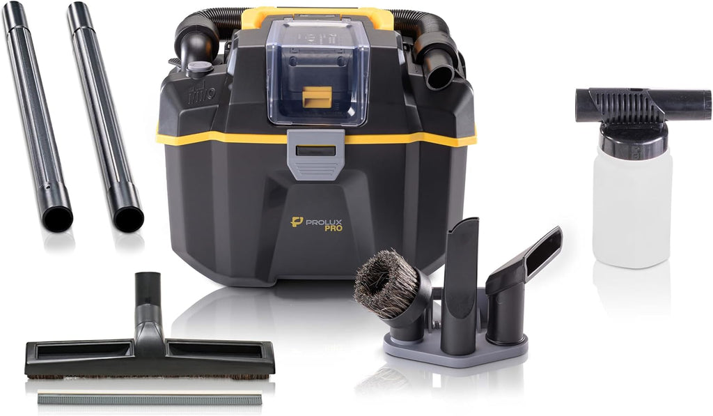 Prolux Surge Pro Cordless Wet/Dry Light Commercial Vacuum Cleaner, 18V High-Performance Battery, Brushless Motor, Versatile Wet/Dry Pickup & Blower, HEPA Filtration