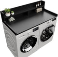 2-Tier Washer Dryer Countertop 54' x 27.55' Washer Dryer Topper for Laundry Room Organization, Large Countertop Cover with Non-Slip Pad Black