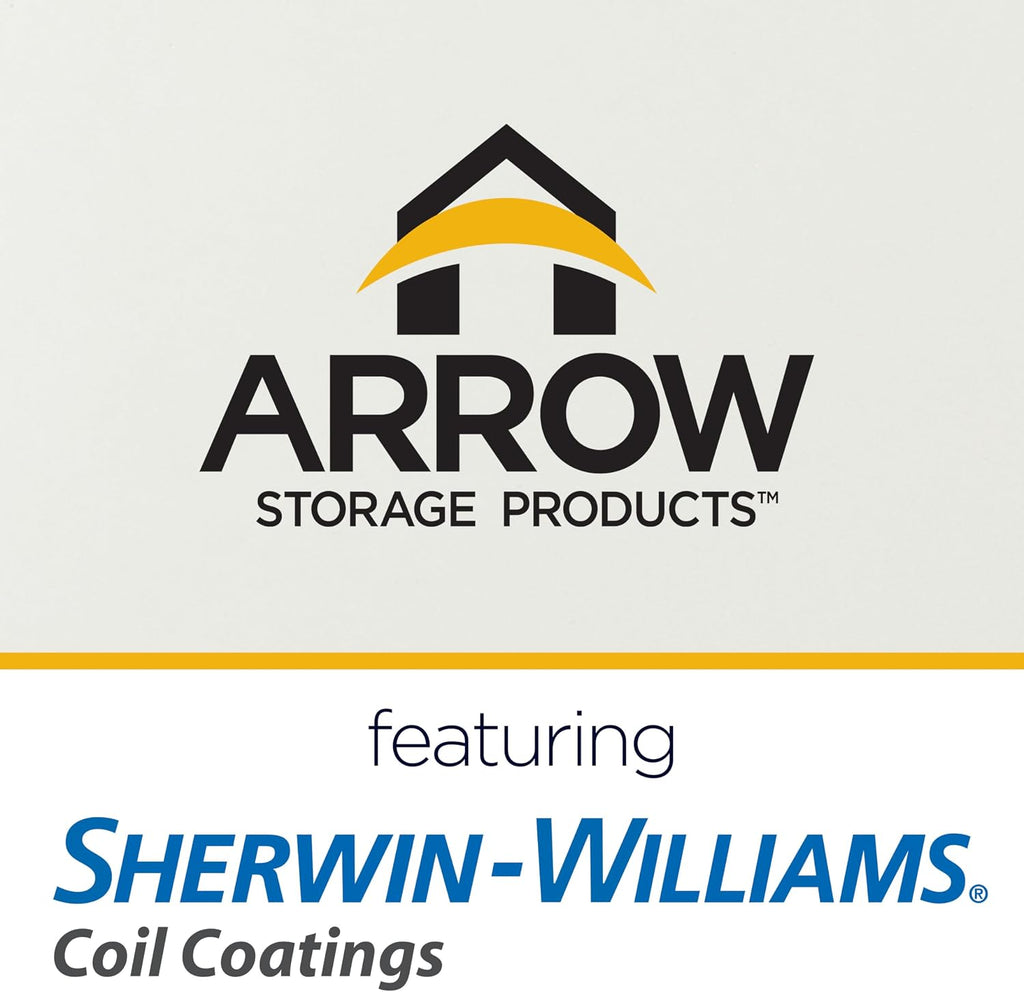 Arrow Carports Galvanized Steel Carport, with 1-Sided Enclosure, Compact Car Metal Carport Kit, 12' x 20' x 7', Eggshell